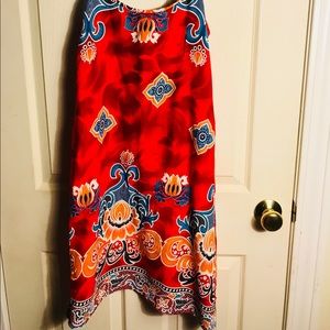 Loose vacation dress, boho spaghetti